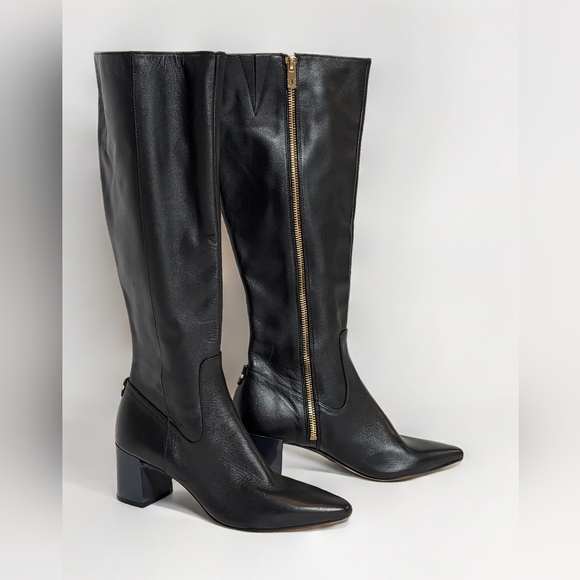 ✨ Calvin Klein Nolina Luxe Knee-High Boots ✨Genuine Leather • Gold Hardware